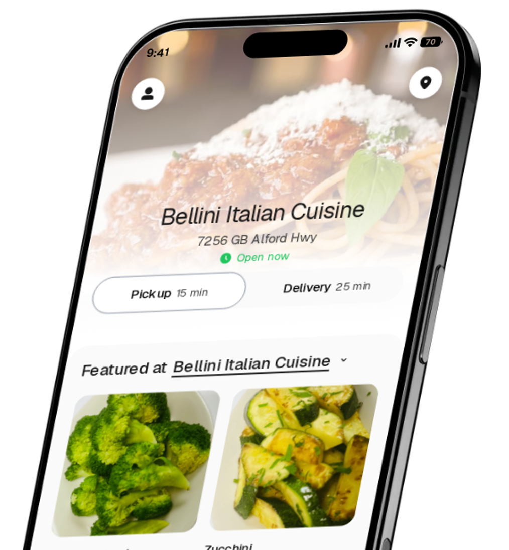 Bellini Italian Cuisine app preview